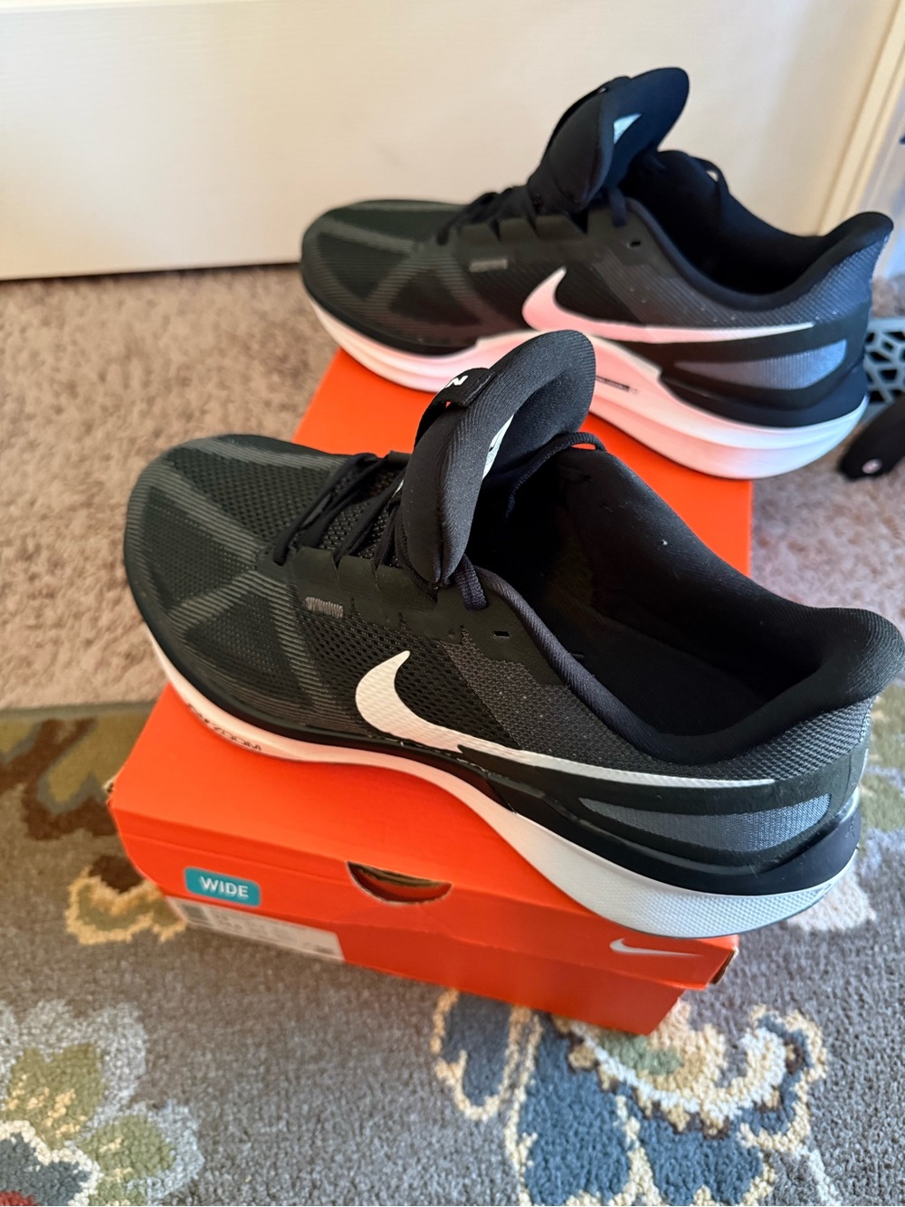 Nike Air Zoom Structure 25 Wide Men’s 13 Black Running Shoes DZ3488-002